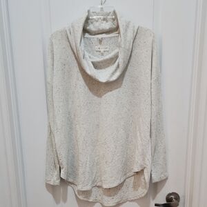 Lou & Grey Speckled Cream Cowl Neck Sweater
